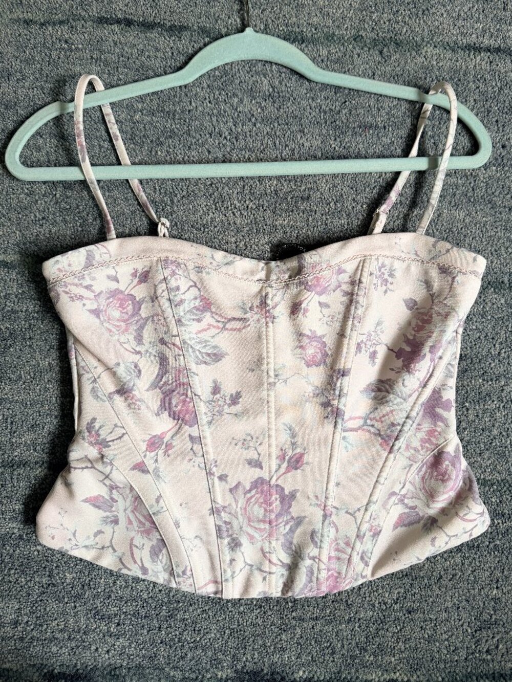 White Fox Boutique Like The Wind Bustier — Size S | Wisteria Floral | NWT